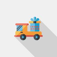 shopping cart flat icon with long shadow N35