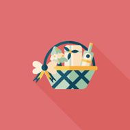 Christmas gift baskets flat icon with long shadow eps10 N72