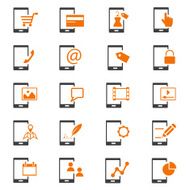 Mobile phone and business icon set N3