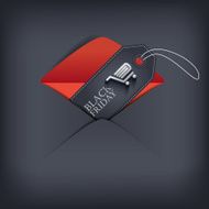 Black Friday sales invitation in envelope Eps10 vector illustration N2