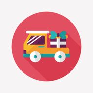 shopping cart flat icon with long shadow N40