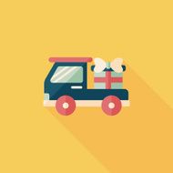 shopping cart flat icon with long shadow N41