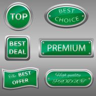 Set of silver labels