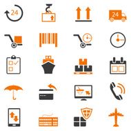 Shipping and delivery icons set
