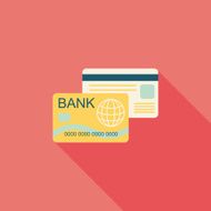 credit card flat icon with long shadow N15