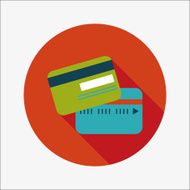 credit card flat icon with long shadow N16