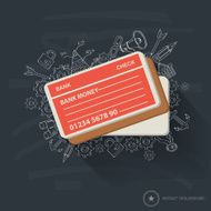 Credit card design on blackboard background clean vector
