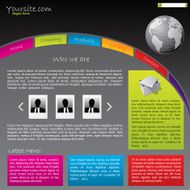 Colorful website template with globe
