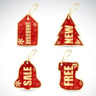 Christmas sale stickers and tags with discounts