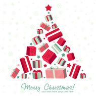 Shape Christmas tree made of gift boxes N2