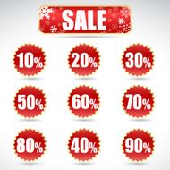 Christmas sale stickers and tags with discounts N3