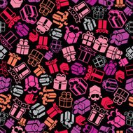 Gift boxes seamless background vector icon set elements N2