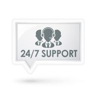 all day service support words on a speech bubble