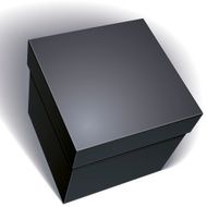 Vector blank black box isolated on white background template N3
