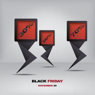 Black friday discount tag or sticker with different reductions N8