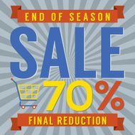 70 Percent End of Season Sale Vector Illustration