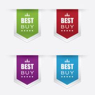 four colorful premium quality best buy price tags