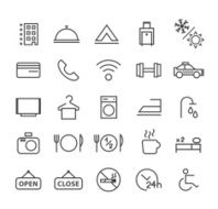 Thin Line Airport Icons on White Background