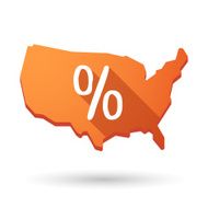 USA map icon with a discount sign