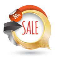 Modern sale tag gold frame