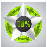Green metallic badge