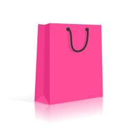 Blank Shopping Bag With Rope Handles Pink Black Vector
