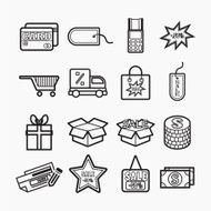 Illustration Shopping icons set Vector N2