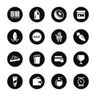 Supermarket Icons Set 2 - Black Circle Series N2