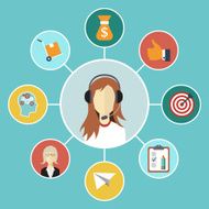 Flat design modern vector illustration infographic concept of network marketing