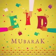 Vector Eid Mubarak gift card cover for muslim holidays