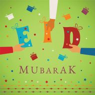 Vector Eid Mubarak gift card cover for muslim holidays N2