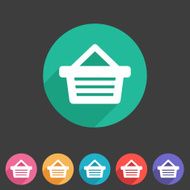 Shopping basket flat icon N6