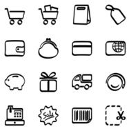 Calligraphic shopping icons