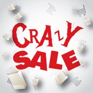 Crazy sale white red design template