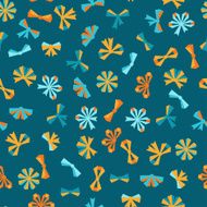 Seamless pattern with abstract various bows and ribbons N5