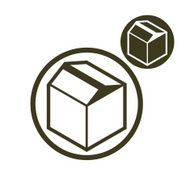 Packaging box vector simple single color icon isolated on white N3