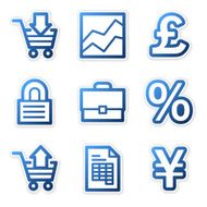 E-business icons blue contour series