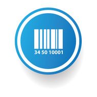 Barcode symbol Blue button vector N2