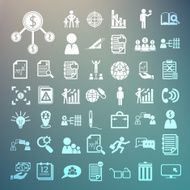 Business icons and Finance set 2 on Retina background