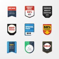 set of badges stickers Vector web elements Sale discount price