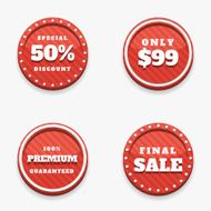 Set of 3d badges Sale discount Vector elements N2