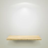 empty wooden shelf for exhibit N2