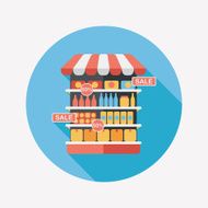 shopping grocery store flat icon with long shadow eps10 N7
