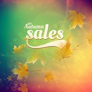 Autumn sale realistic Leaves typography poster N41