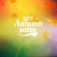 Autumn sale realistic Leaves typography poster N43