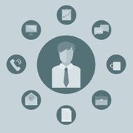 Office worker flat icon N2