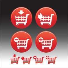Shopping Carts Glossy Icons