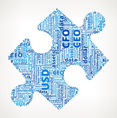 Puzzle Piece on Business and Finance Word Cloud N3