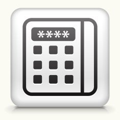 Square Button with Credit Card Machine