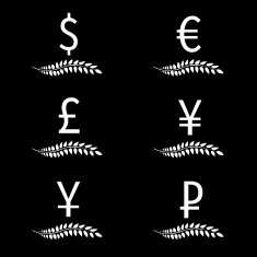 Currencies Laurels Black and White 2